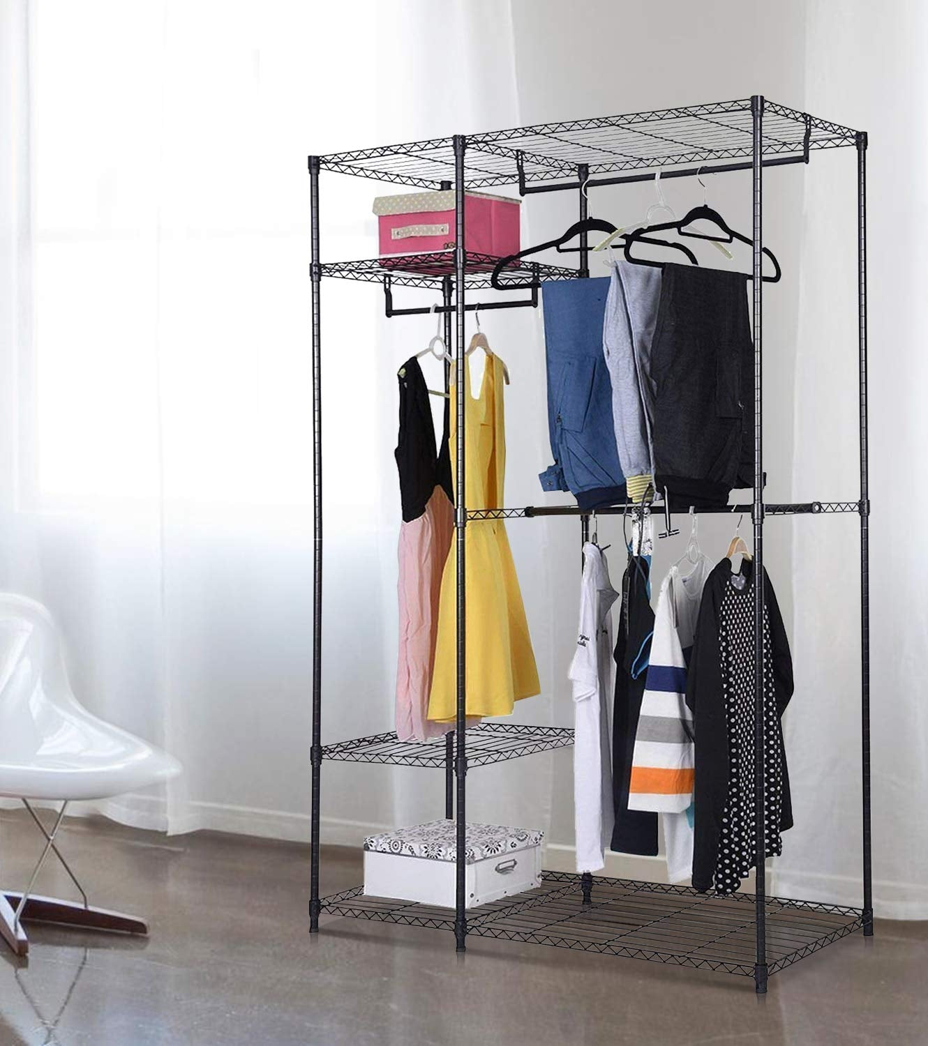 Portable Steel Closet Hanger Storage Rack OrganizerÂ