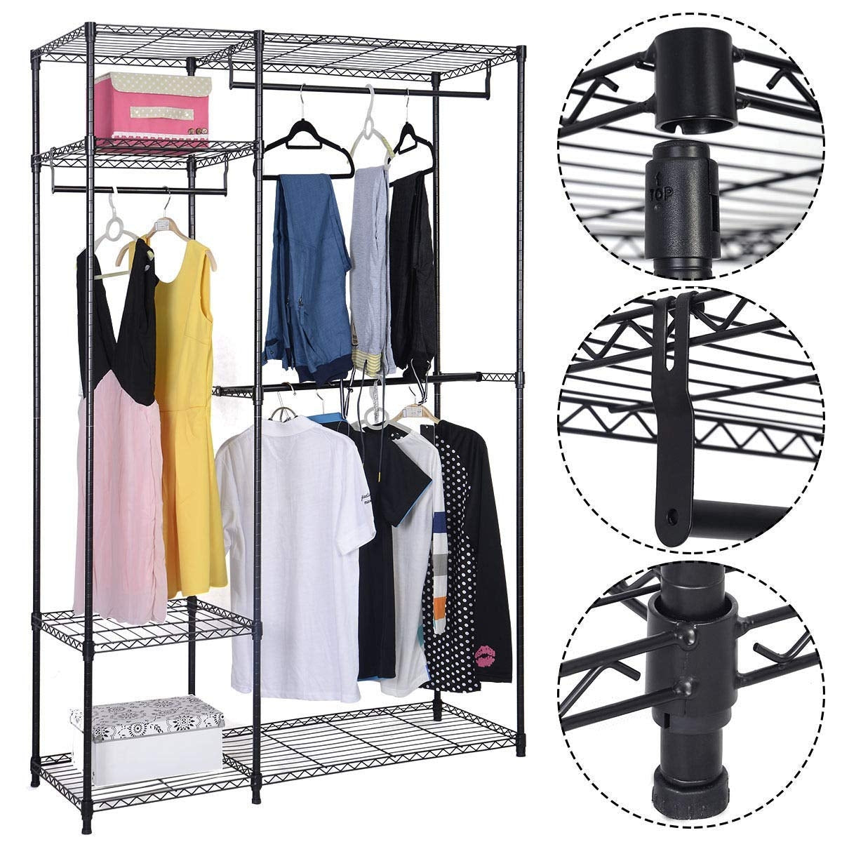 Portable Steel Closet Hanger Storage Rack OrganizerÂ