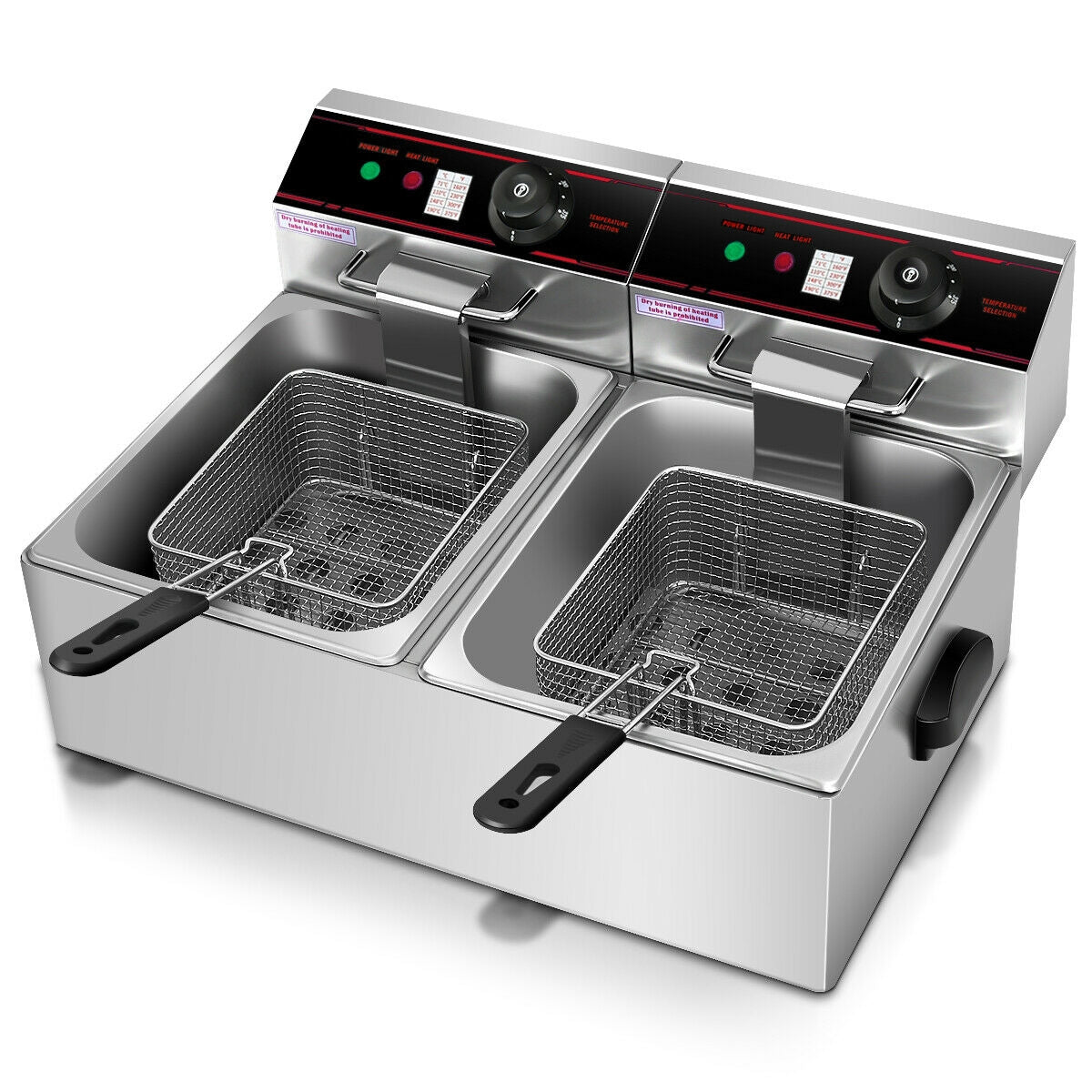 3400W Dual Tank Electric Countertop Deep FryerÂ