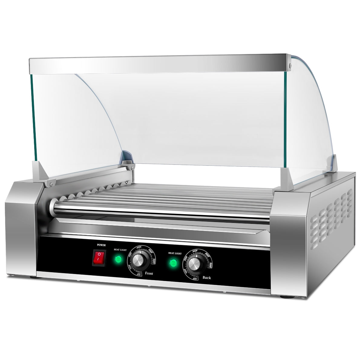Stainless Steel Commercial 11 Roller Grill and 30 Hot Dog Cooker MachineÂ
