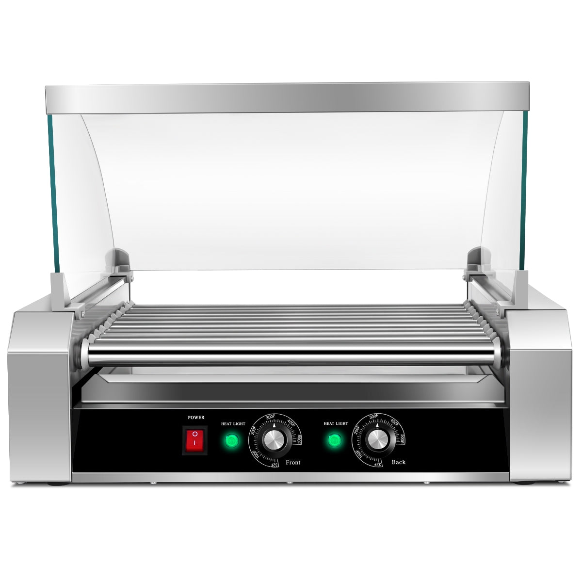 Stainless Steel Commercial 11 Roller Grill and 30 Hot Dog Cooker MachineÂ