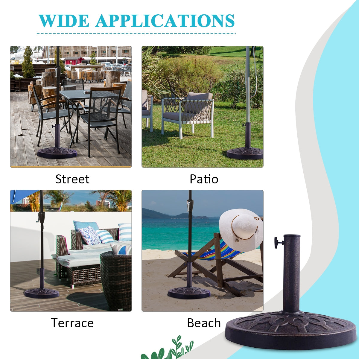 30lbs 18 Inch Heavy Duty Outdoor Patio Market Umbrella BaseÂ
