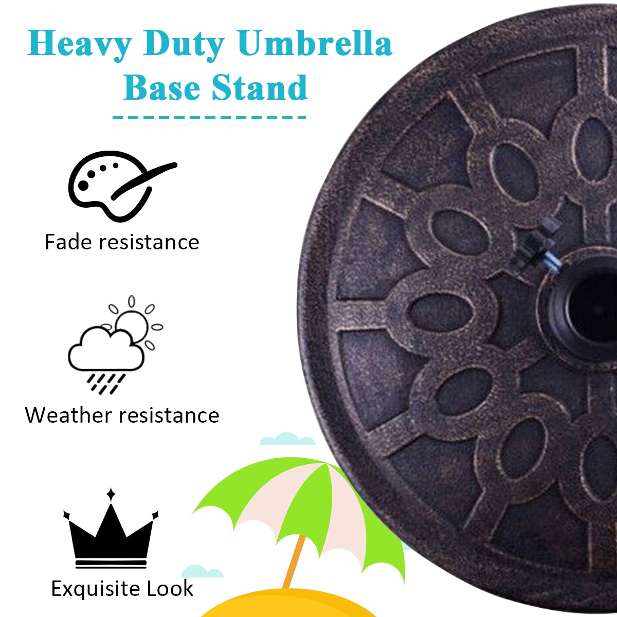 30lbs 18 Inch Heavy Duty Outdoor Patio Market Umbrella BaseÂ