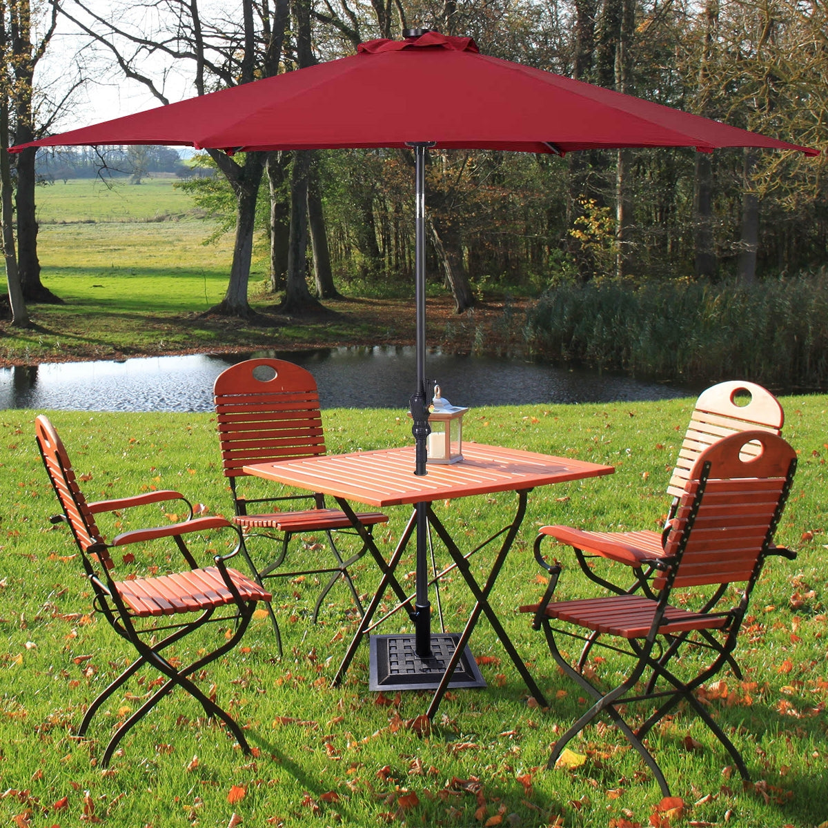 17.5 Inch Heavy Duty Square Umbrella Base Stand of 30 lbs for OutdoorÂ