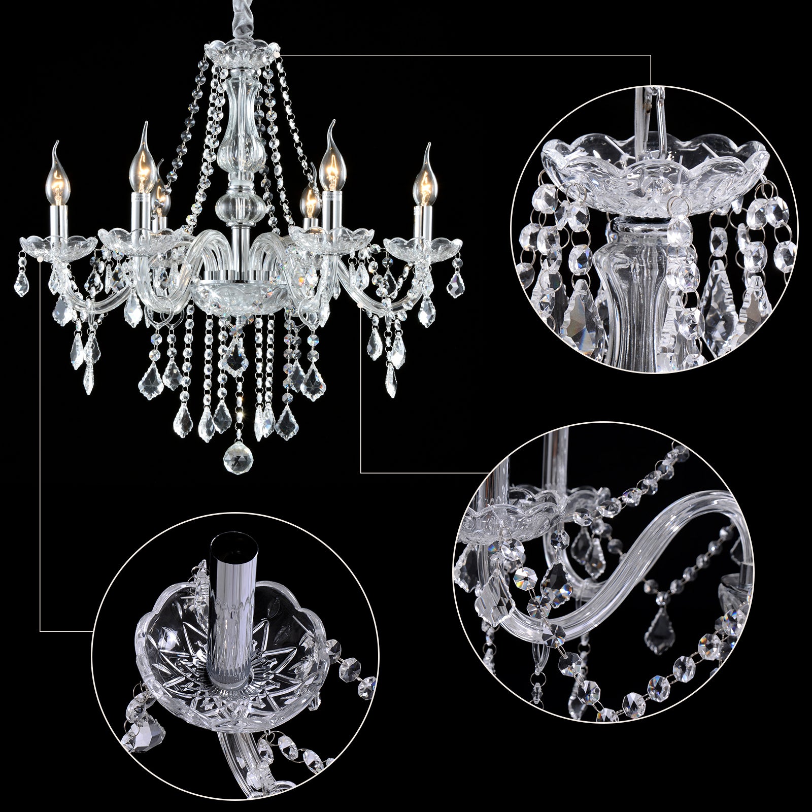 Elegant Crystal Chandelier Ceiling LightÂ