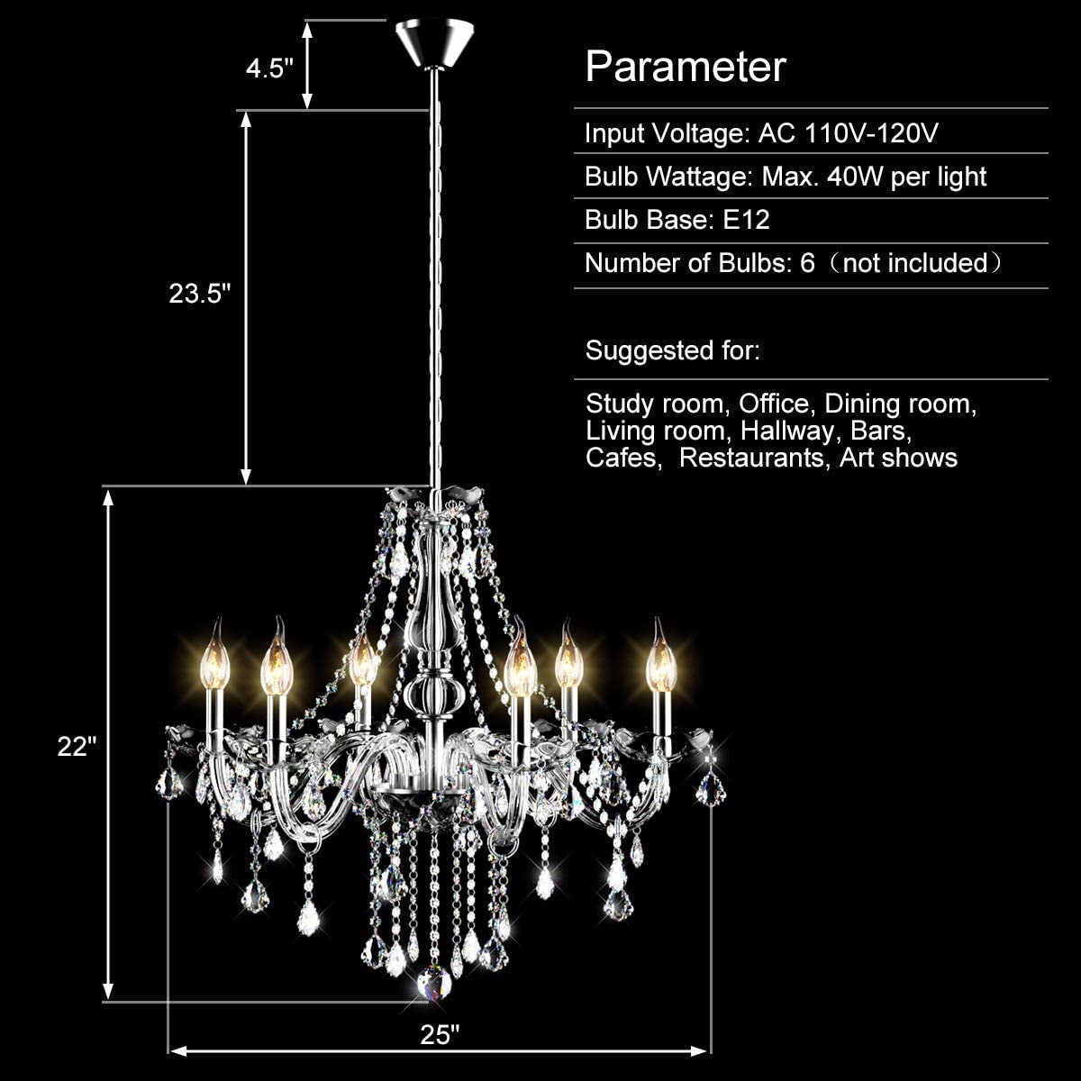 Elegant Crystal Chandelier Ceiling LightÂ