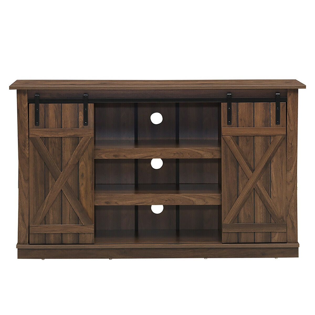 Sliding Barn TV Stand Console Table-BrownÂ
