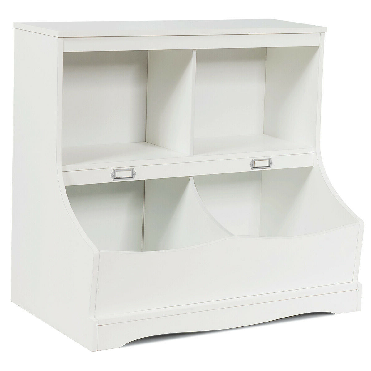 3-Tier Kids Bookcase Storage Organizer-WhiteÂ