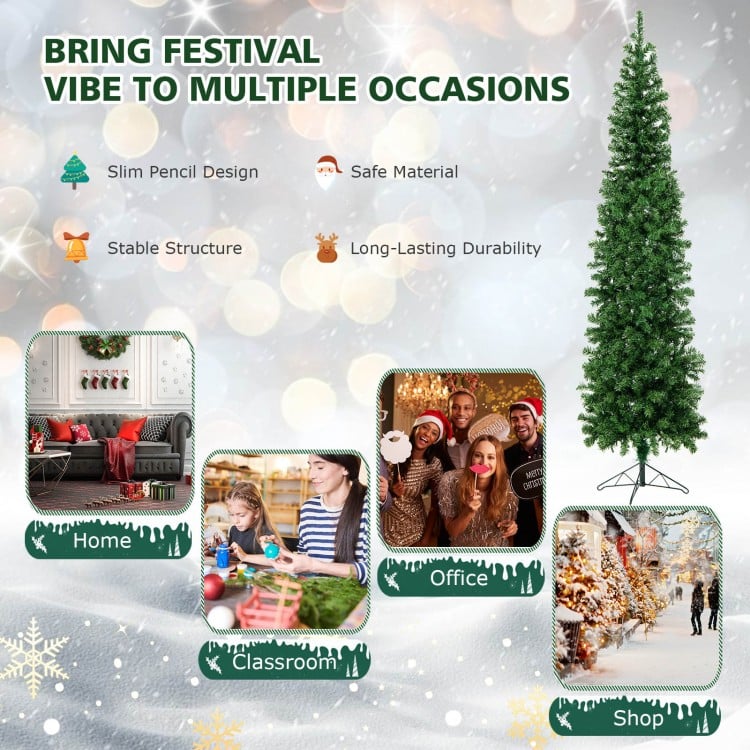 7 Feet Prelit Half-Shape Christmas Tree with 150 Lights