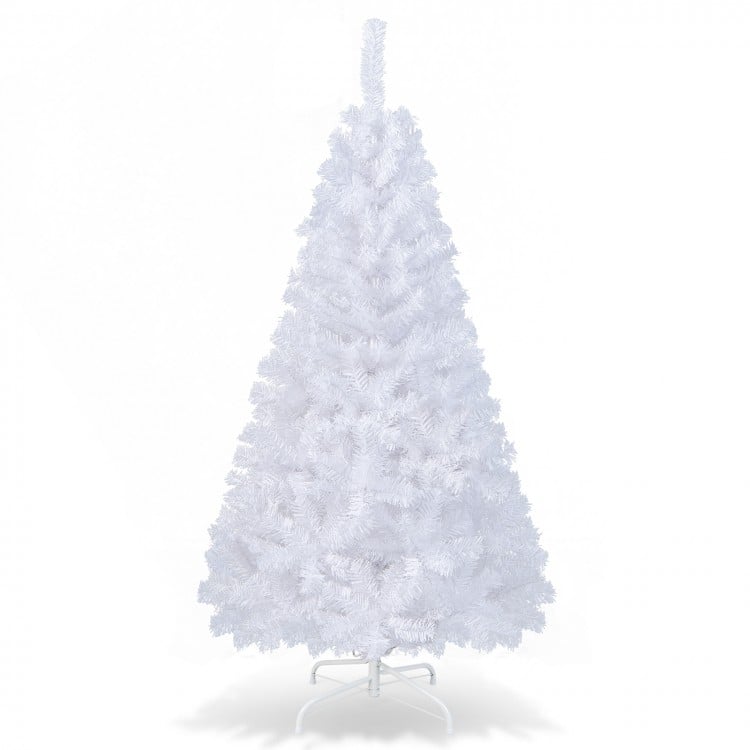 5 ft White Artificial PVC Christmas Tree with Solid Metal Stand-5 ft