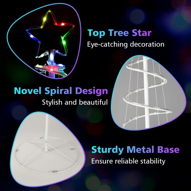 6 Feet Light Up Spiral Christmas Tree with Tree Top Star