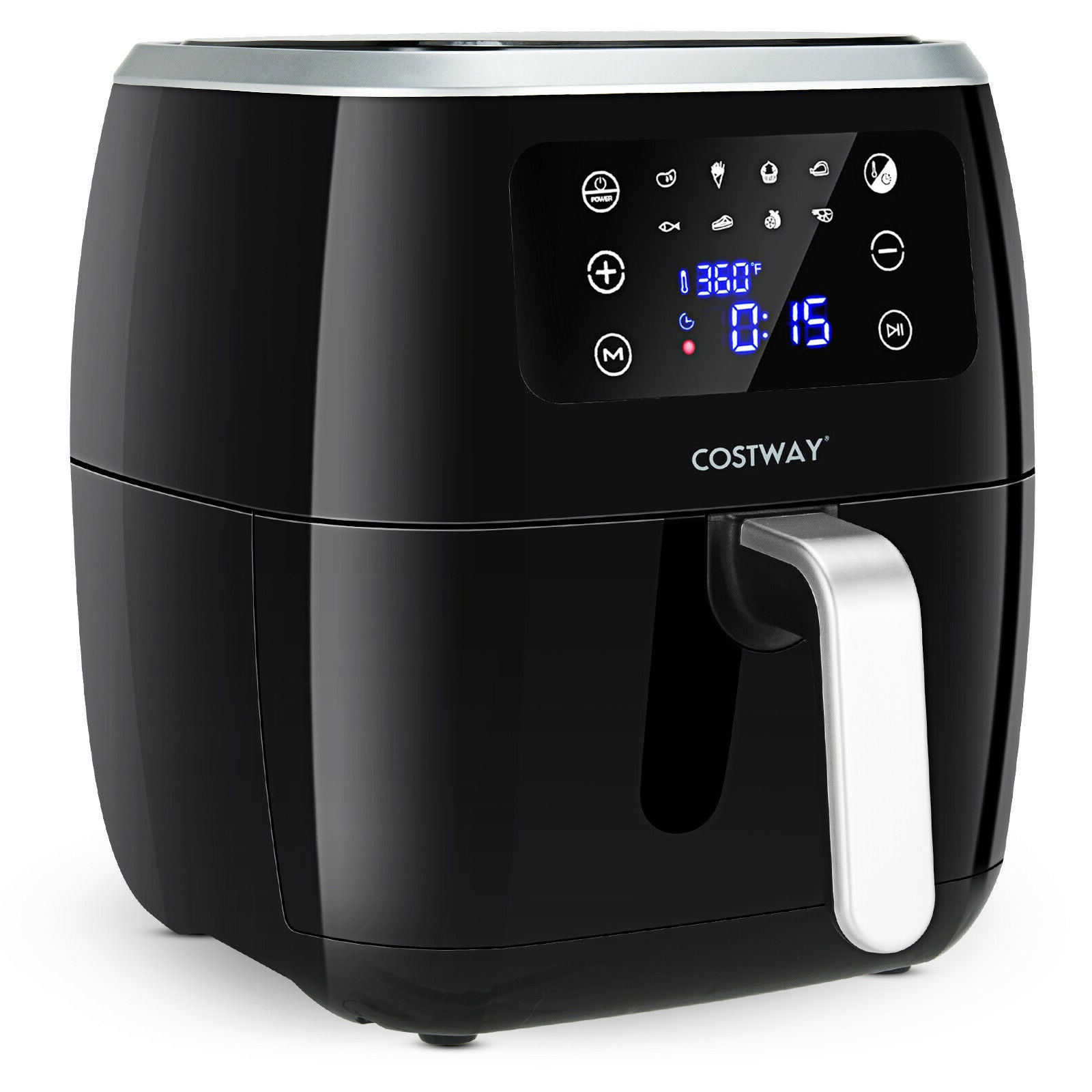 6.5QT Air Fryer Oilless Cooker with 8 Preset Functions and Smart Touch Screen-Black