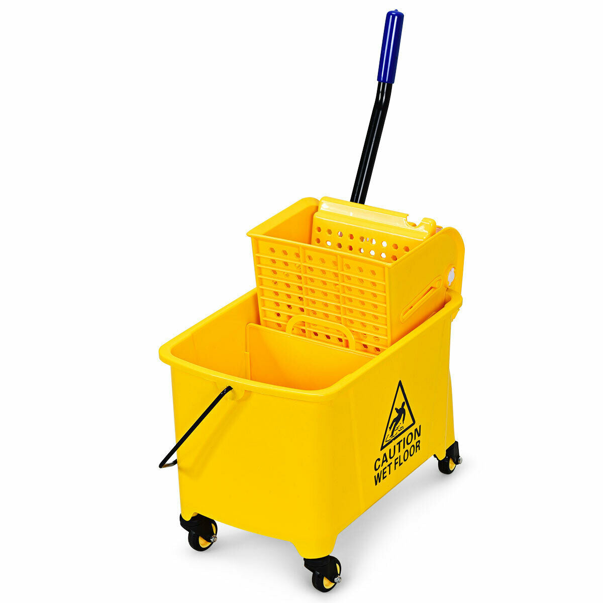 21 Quart Mop Bucket Side Press Wringer on Wheels With PanelÂ