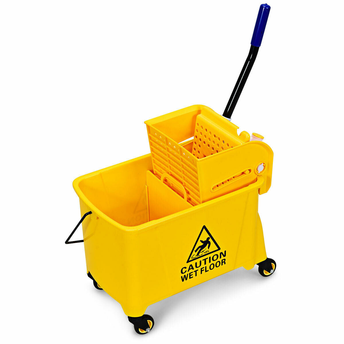 21 Quart Mop Bucket Side Press Wringer on Wheels With PanelÂ