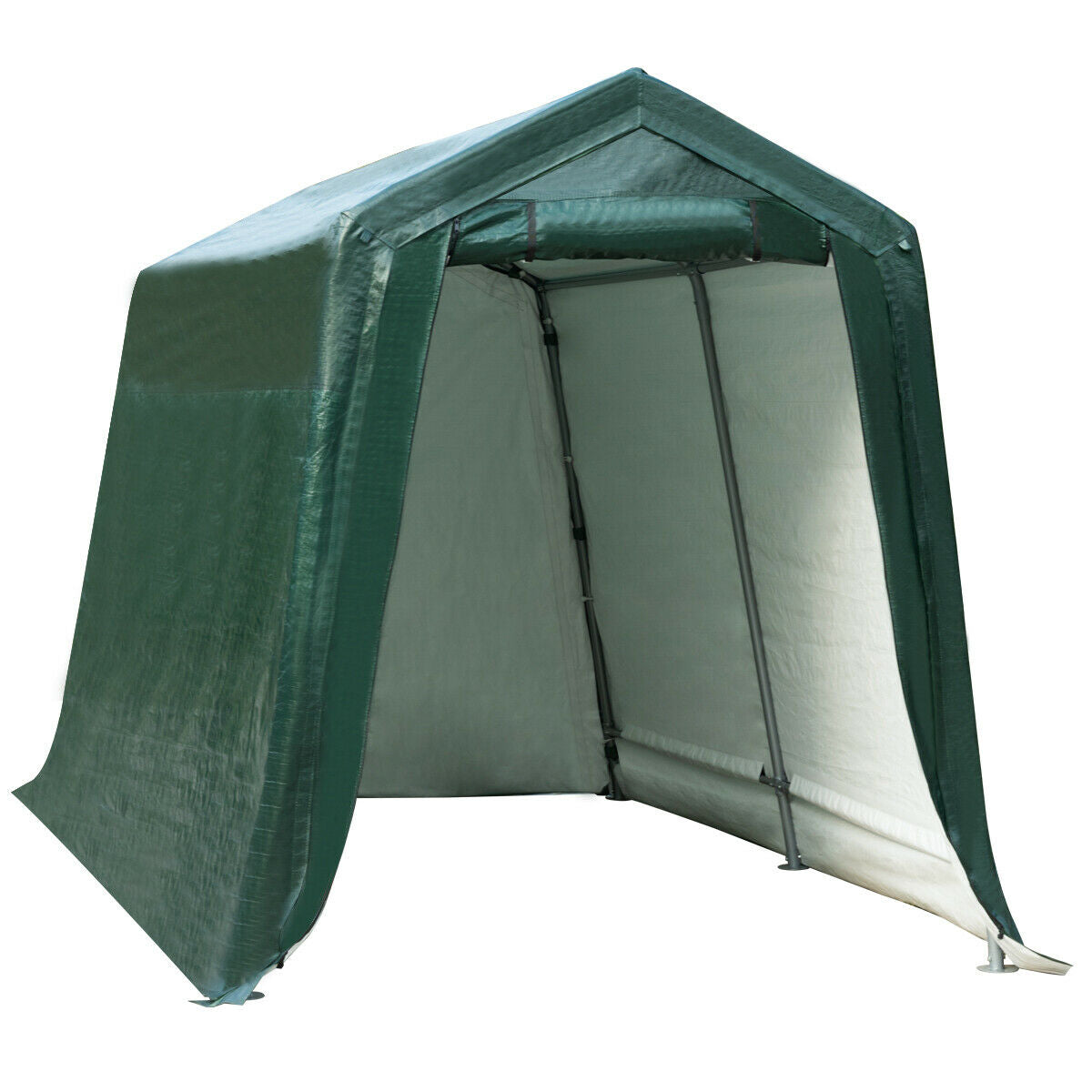 Outdoor Carport Shed with Sidewalls and Waterproof Ripstop Cover-7 x 12 ftÂ