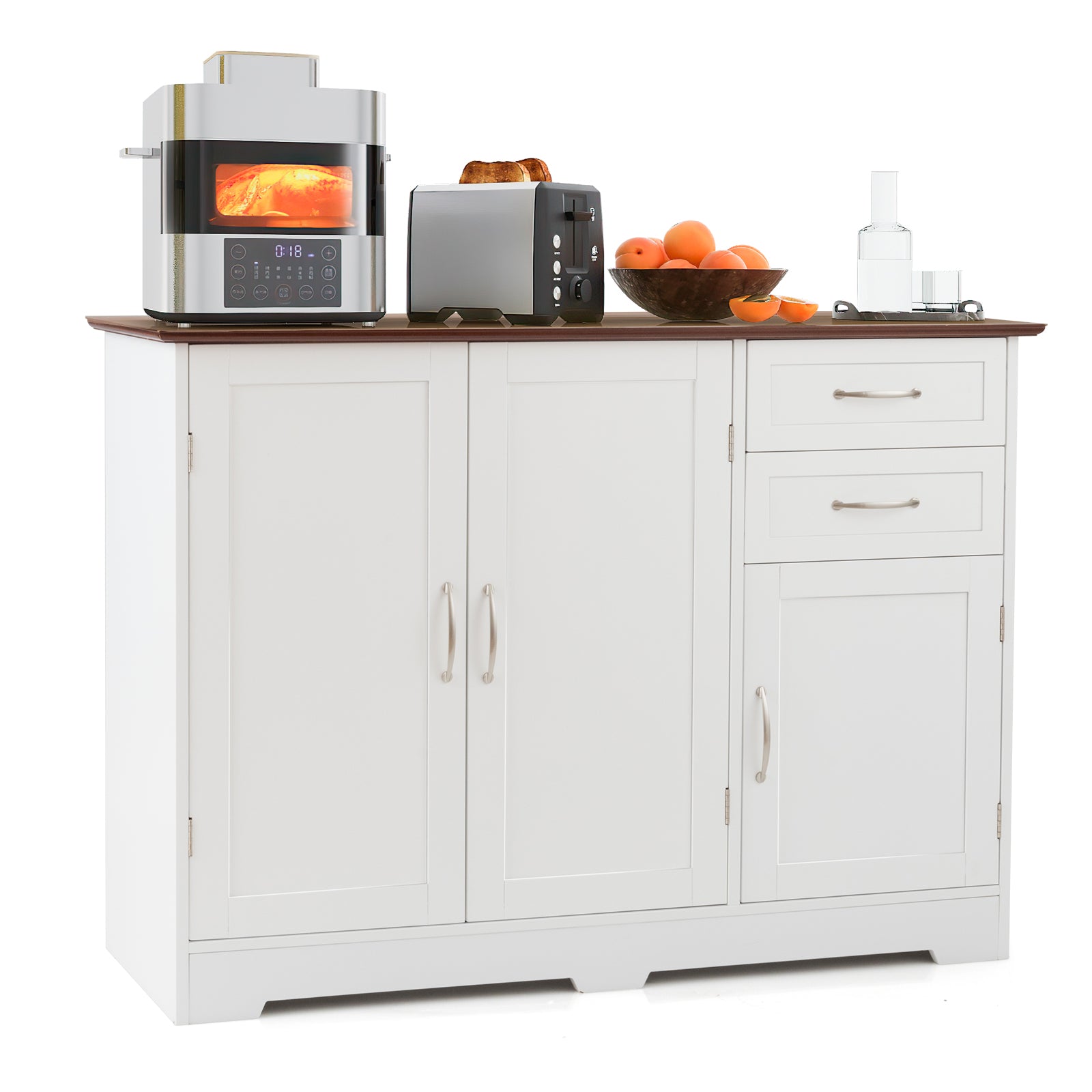 Buffet Storage Cabinet Kitchen Sideboard with 2 Drawers-WhiteÂ