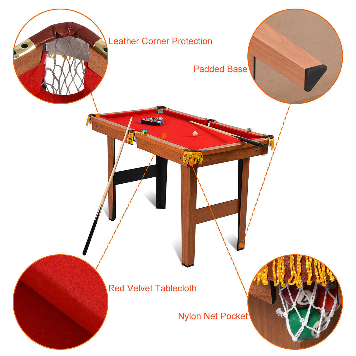 48 Inch Mini Table Top Pool Table Game Billiard SetÂ