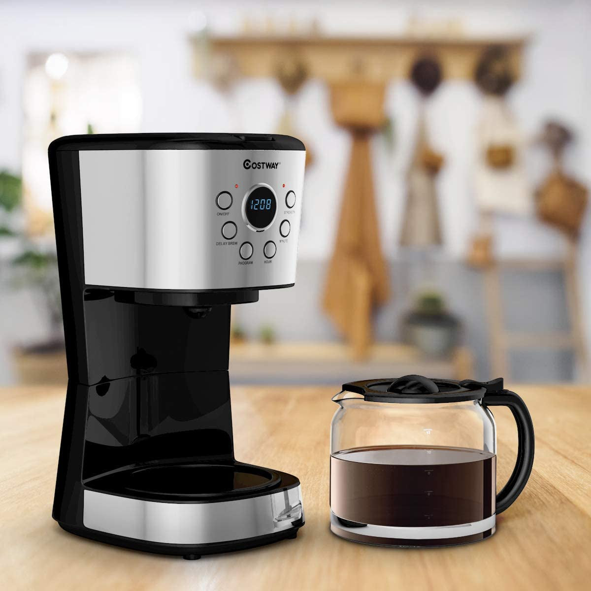 12-cup Programmable Coffee Maker with  LCD DisplayÂ