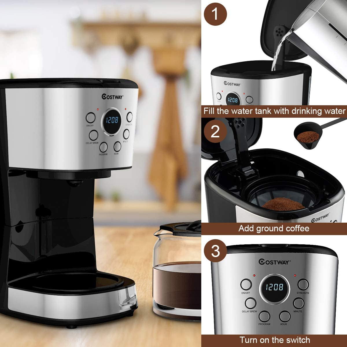12-cup Programmable Coffee Maker with LCD DisplayÂ