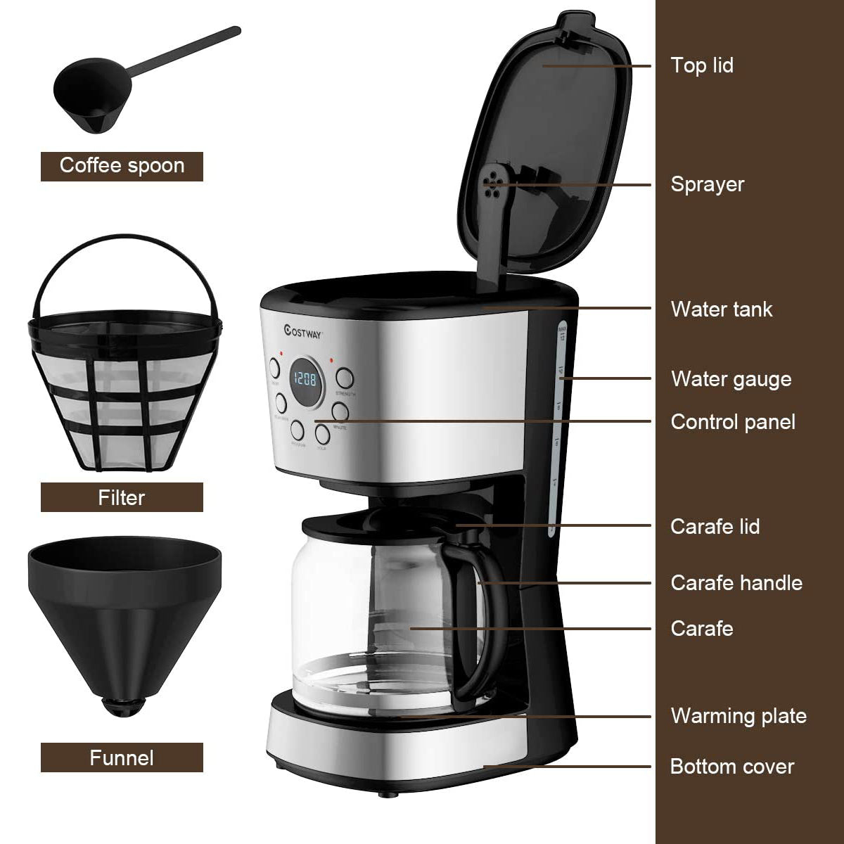 12-cup Programmable Coffee Maker with LCD DisplayÂ