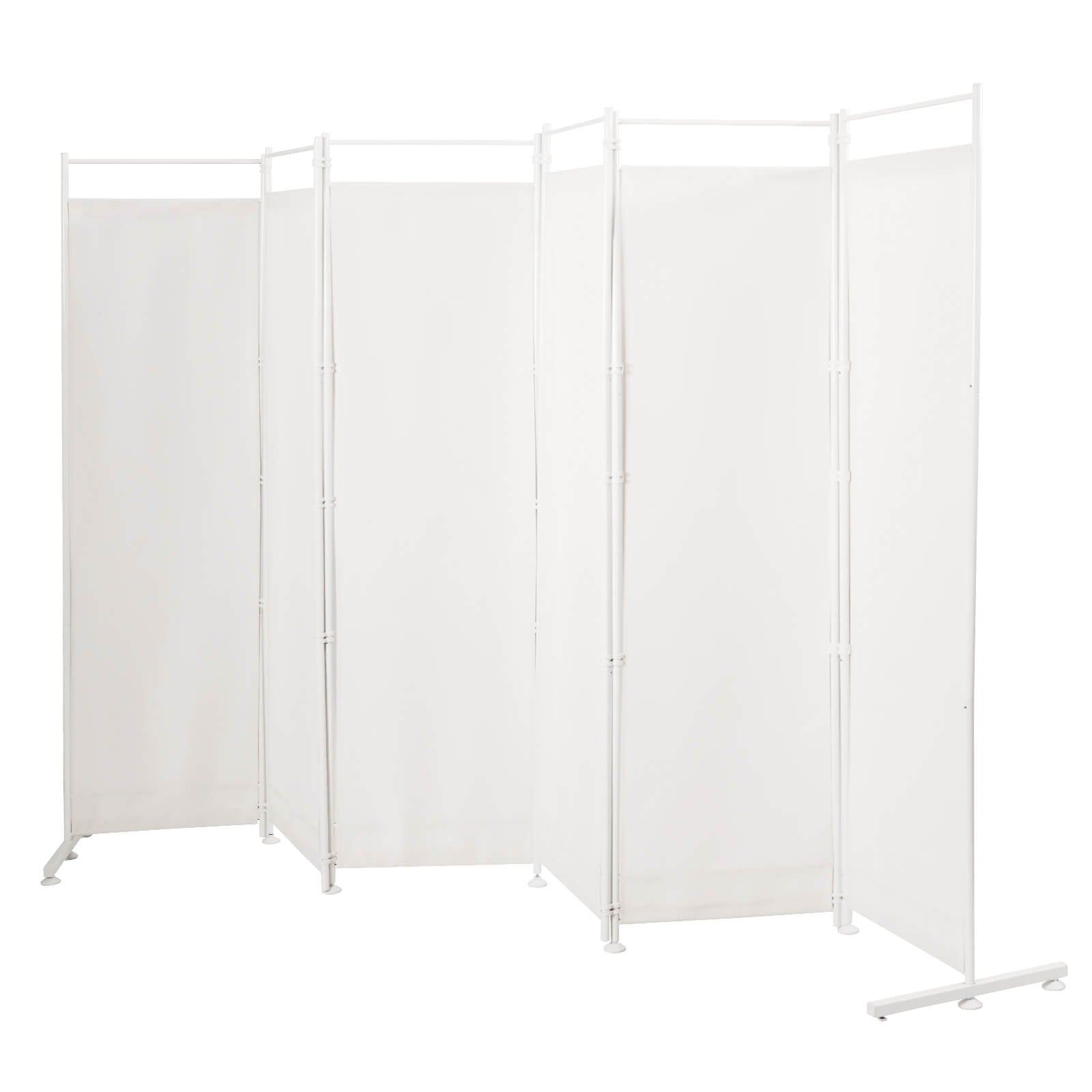 6-Panel Room Divider Folding Privacy Screen-WhiteÂ