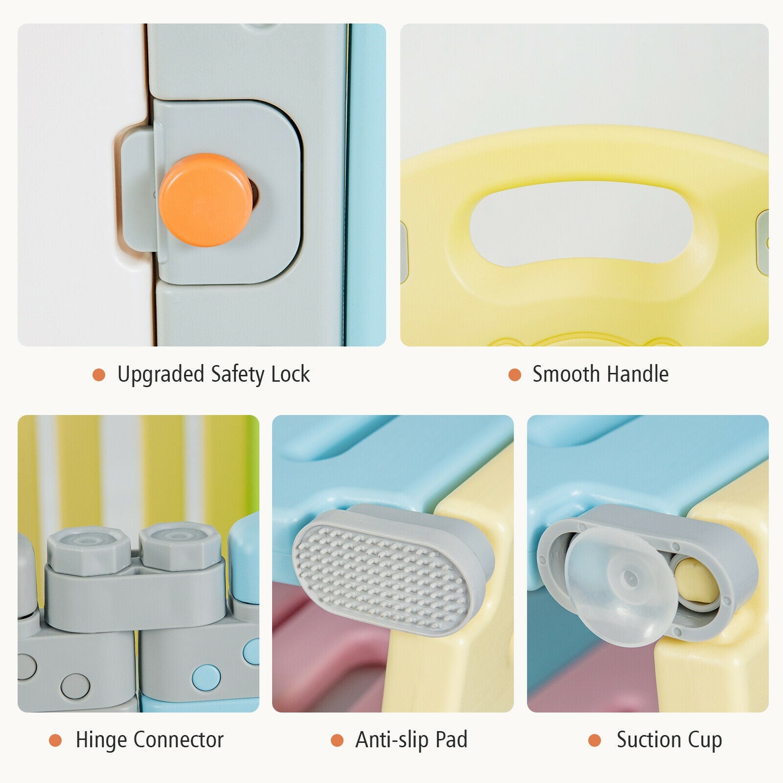 Foldable Baby Playpen 14 Panel Activity Center Safety Play Yard-MulticolorÂ