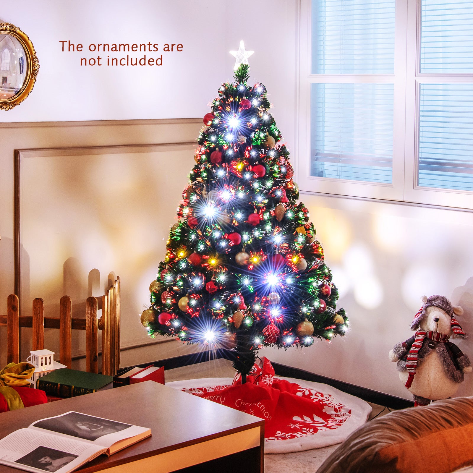 5'/6'7' LED Fiber Optic Artificial Christmas Tree w/ Top Star-5'Â