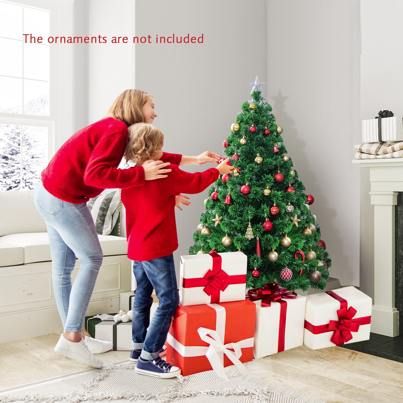 5'/6'7' LED Fiber Optic Artificial Christmas Tree w/ Top Star-5'Â