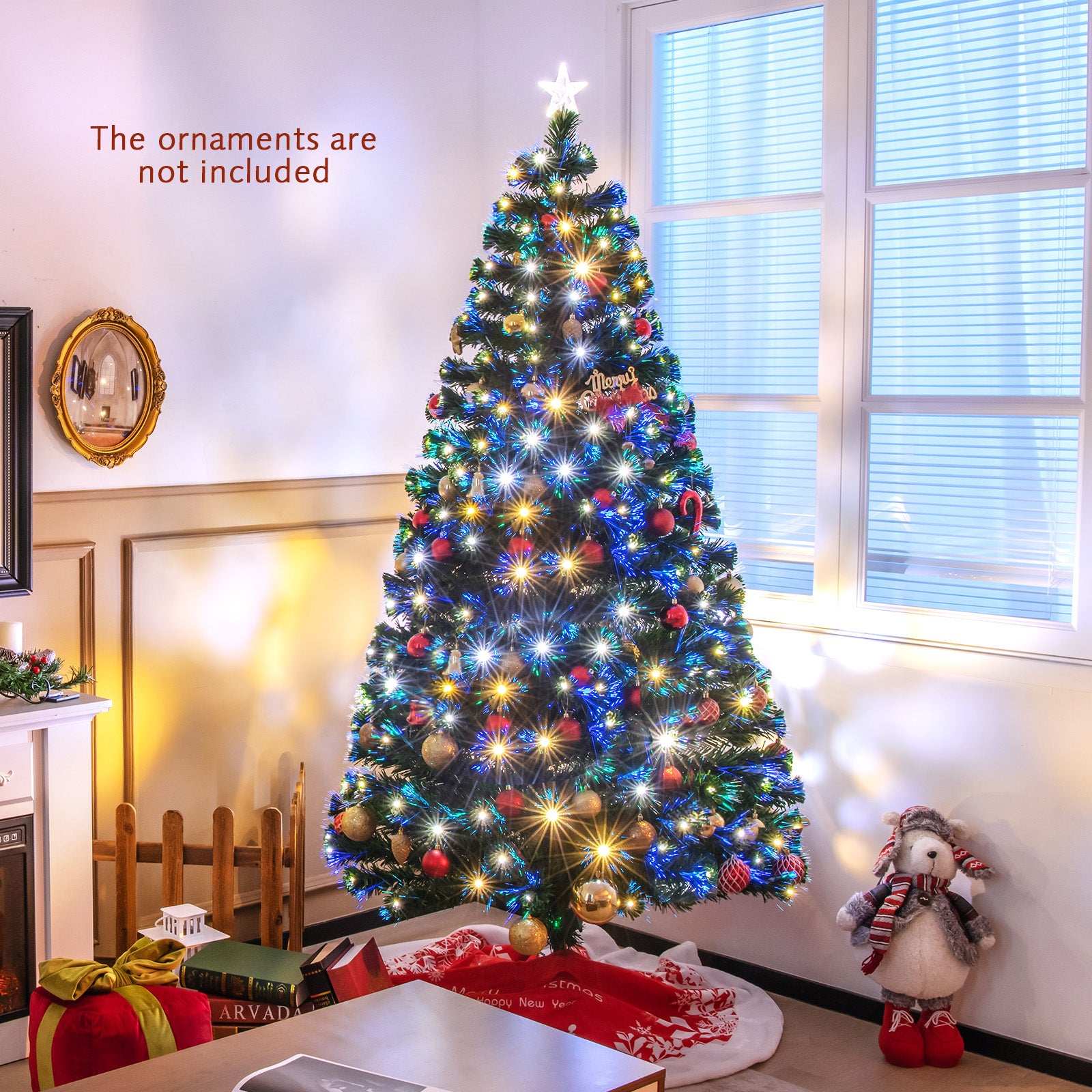 5'/6'7' LED Fiber Optic Artificial Christmas Tree w/ Top Star-7'Â