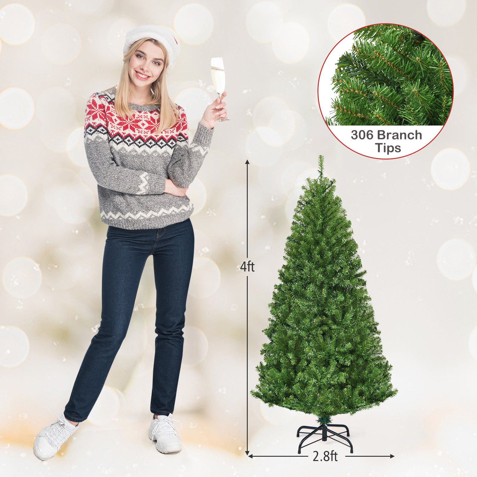 Artificial Premium Hinged Christmas Tree-4 ftÂ