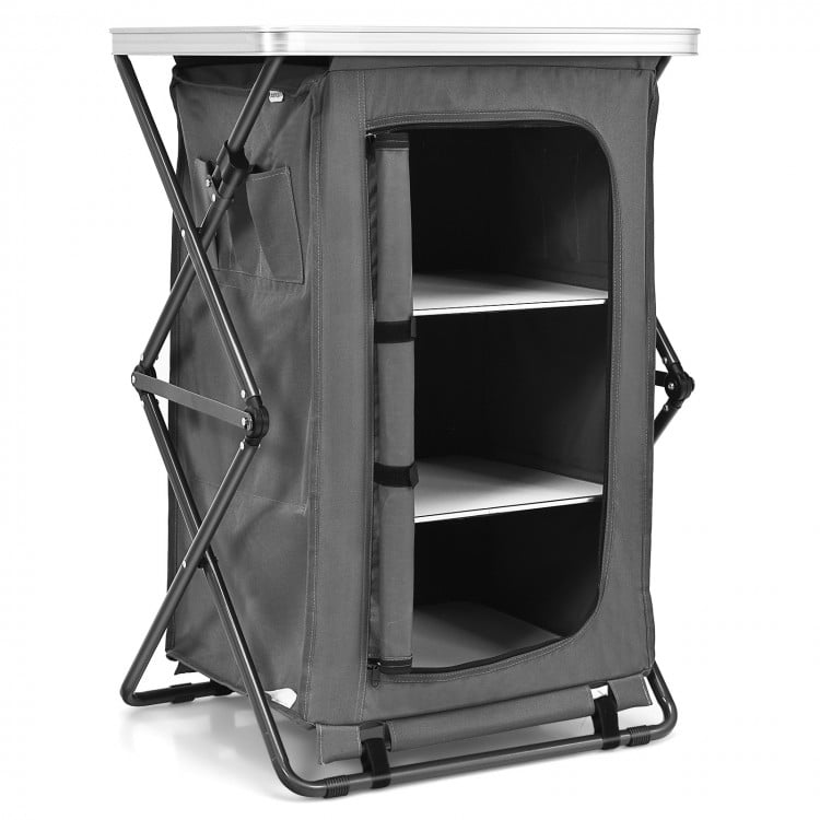 Folding Pop-Up Cupboard Compact Camping Storage Cabinet with Bag-M