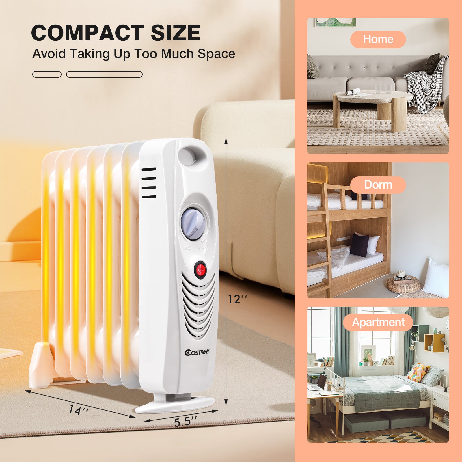700 W Portable Mini Electric Oil-Filled Radiator HeaterÂ