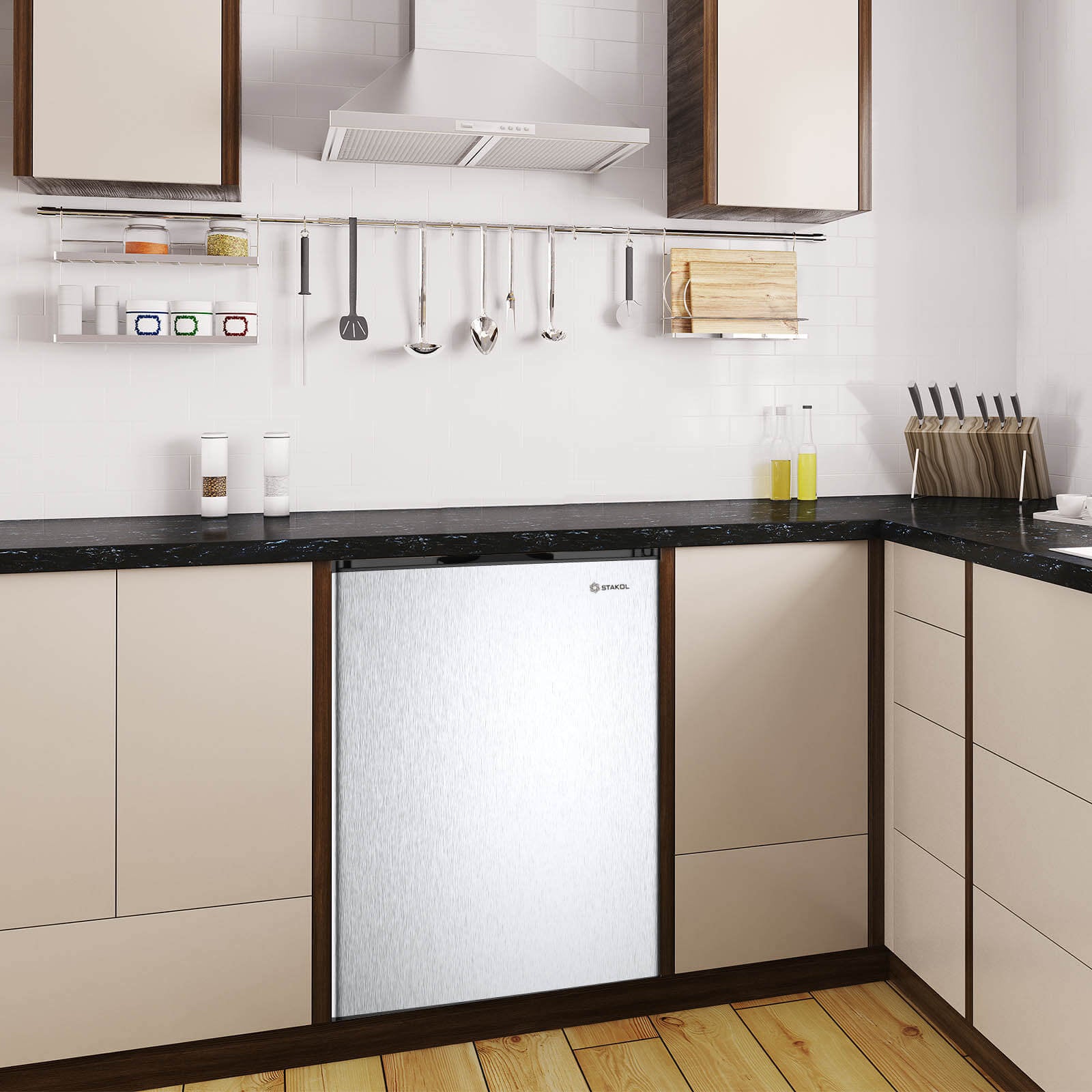 3 Cubic Feet Compact Upright Freezer with Stainless Steel DoorÂ