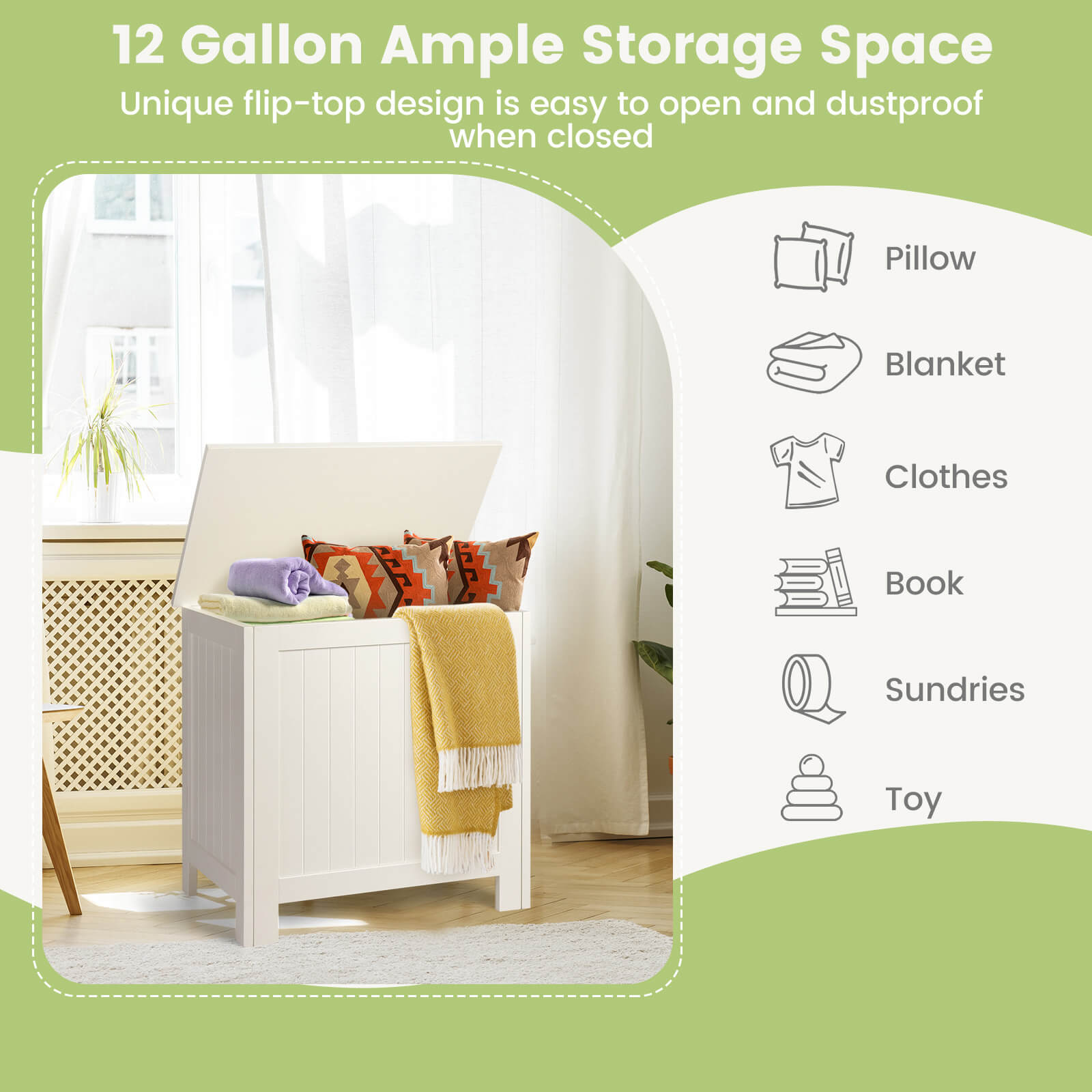 Wooden Toy Box Kids Storage Chest OrganizerÂ