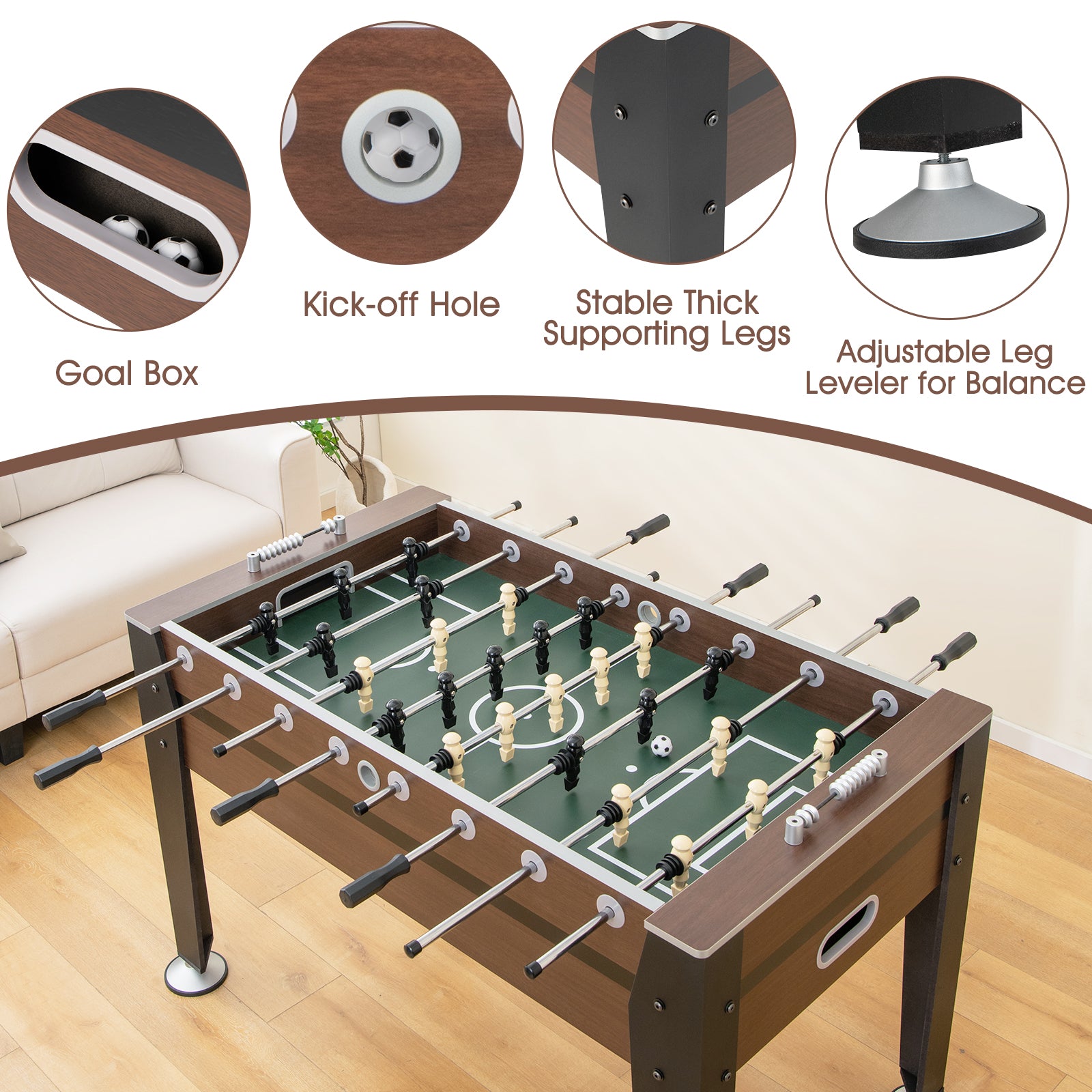 54 Inch Indoor Competition Game Soccer TableÂ