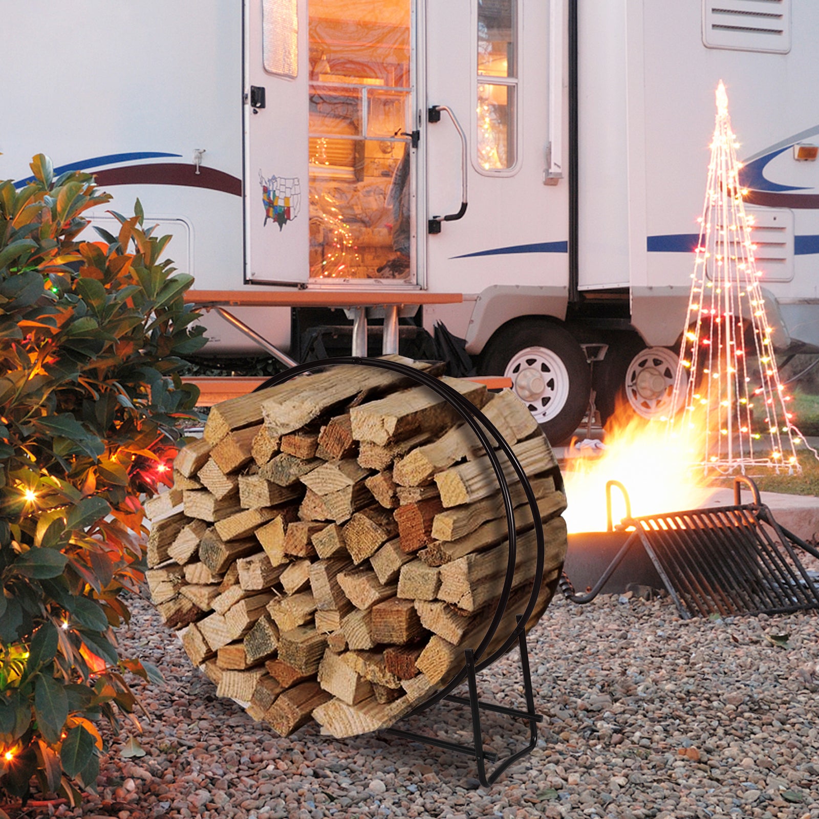 40-inch Tubular Steel Firewood Storage RackÂ