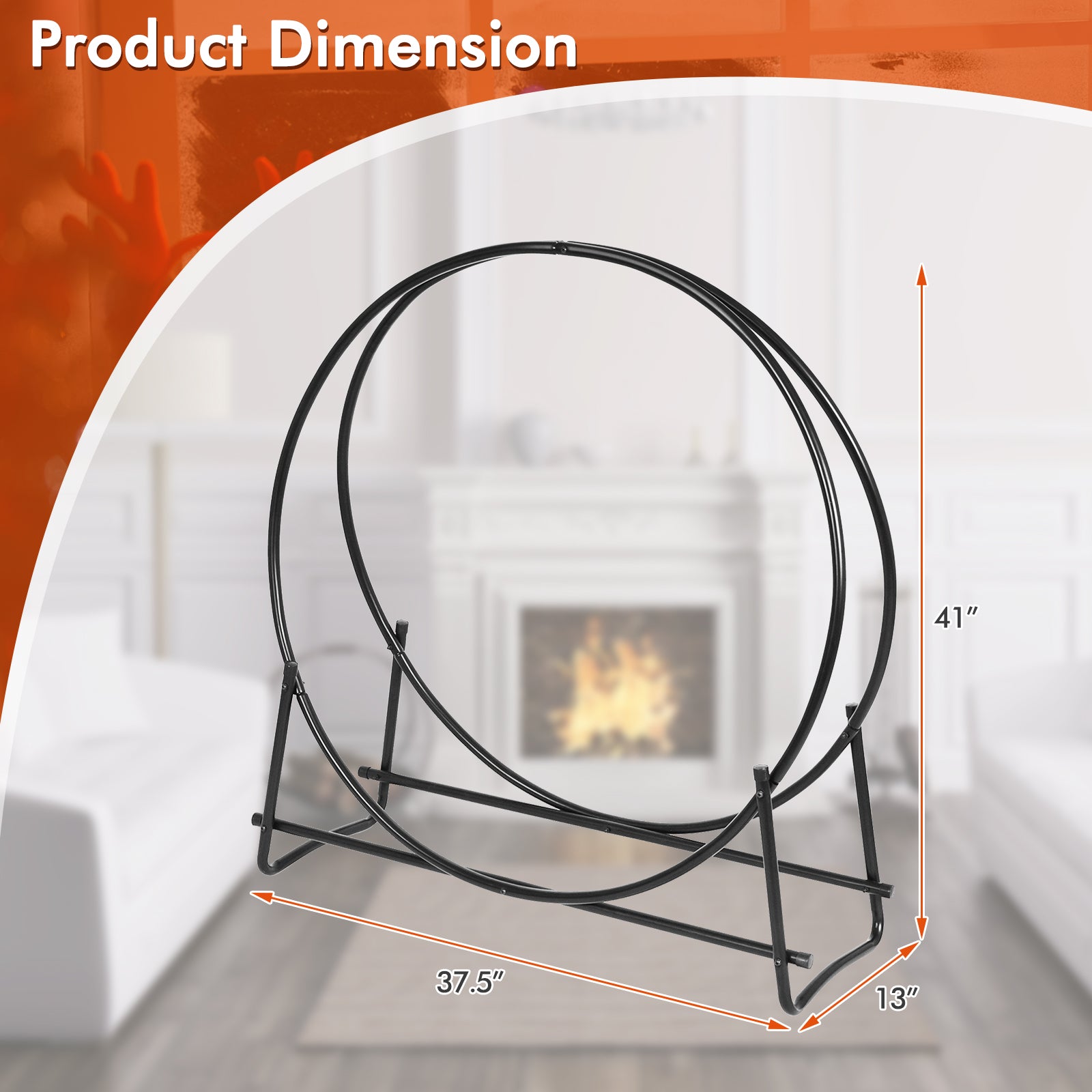 40-inch Tubular Steel Firewood Storage RackÂ