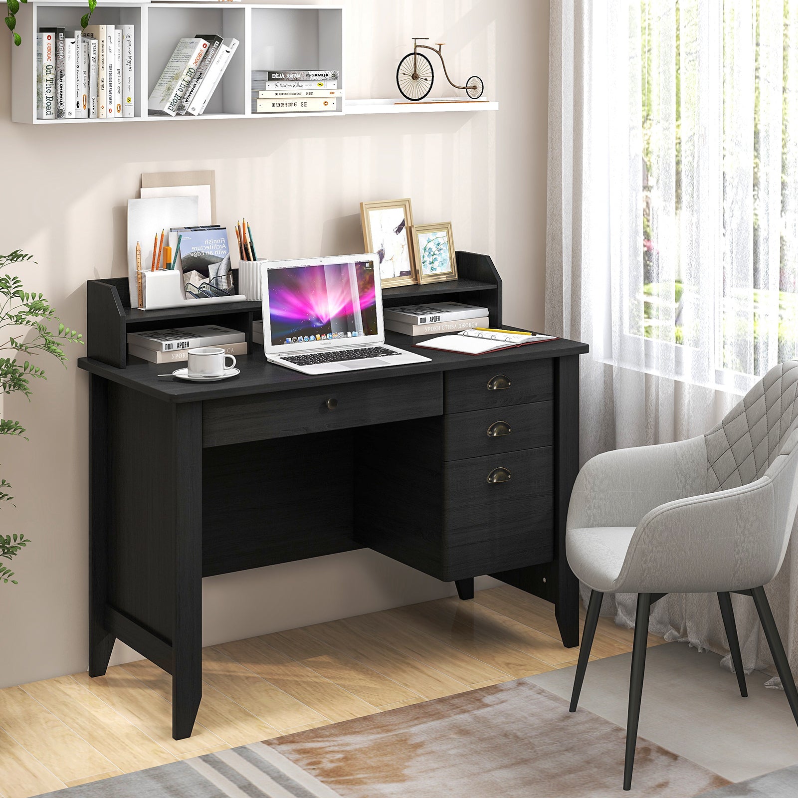 PC Laptop Writing Computer Desk -BlackÂ