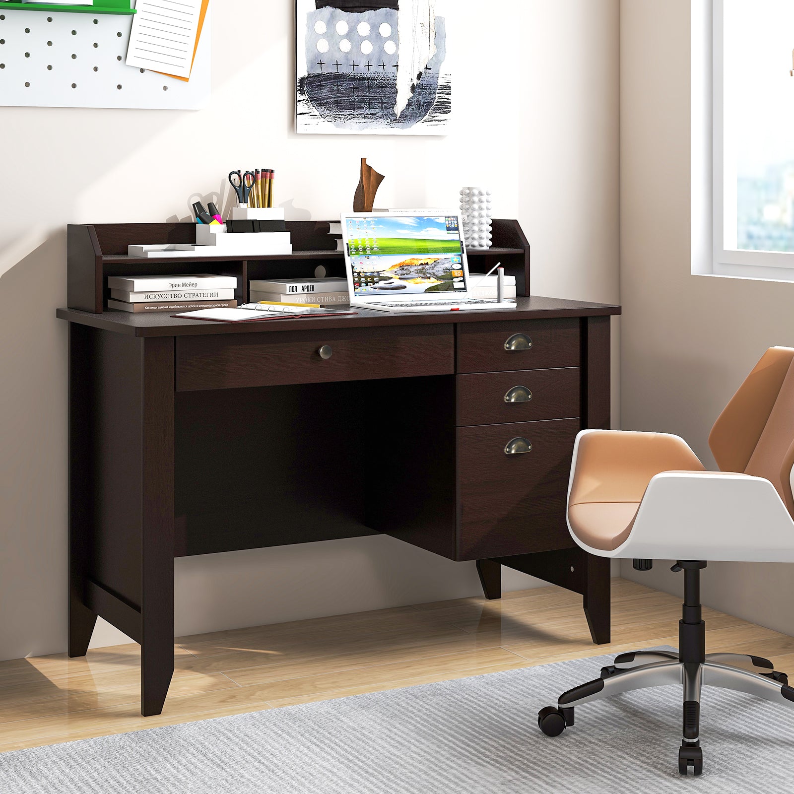 PC Laptop Writing Computer Desk -BrownÂ