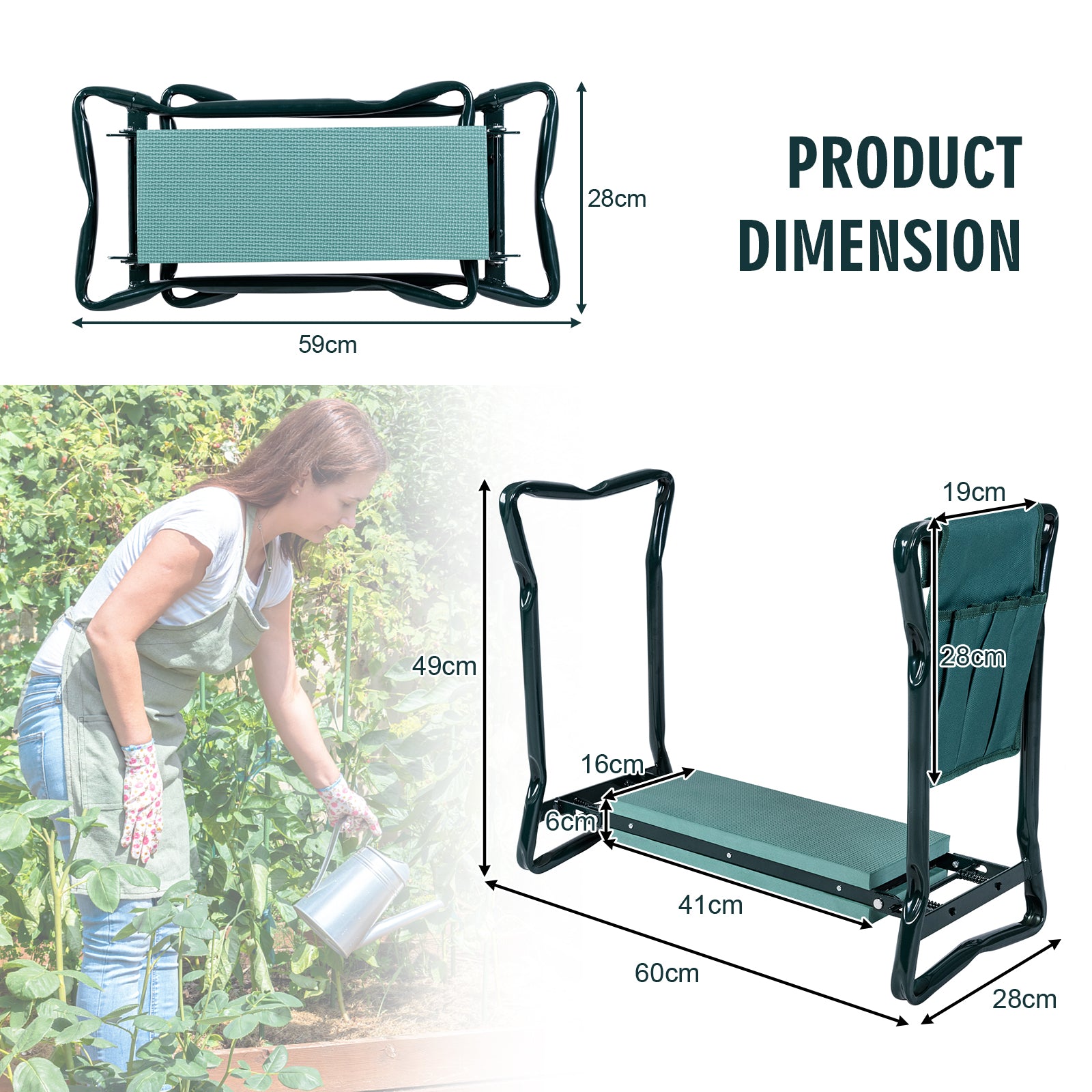 Folding Sturdy Garden Kneeler Pad and Cushion SeatÂ