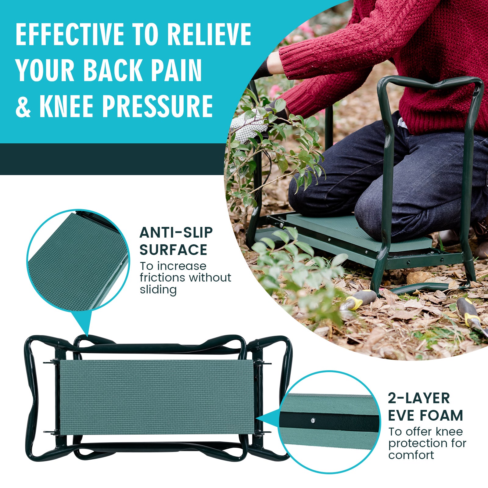 Folding Sturdy Garden Kneeler Pad and Cushion SeatÂ