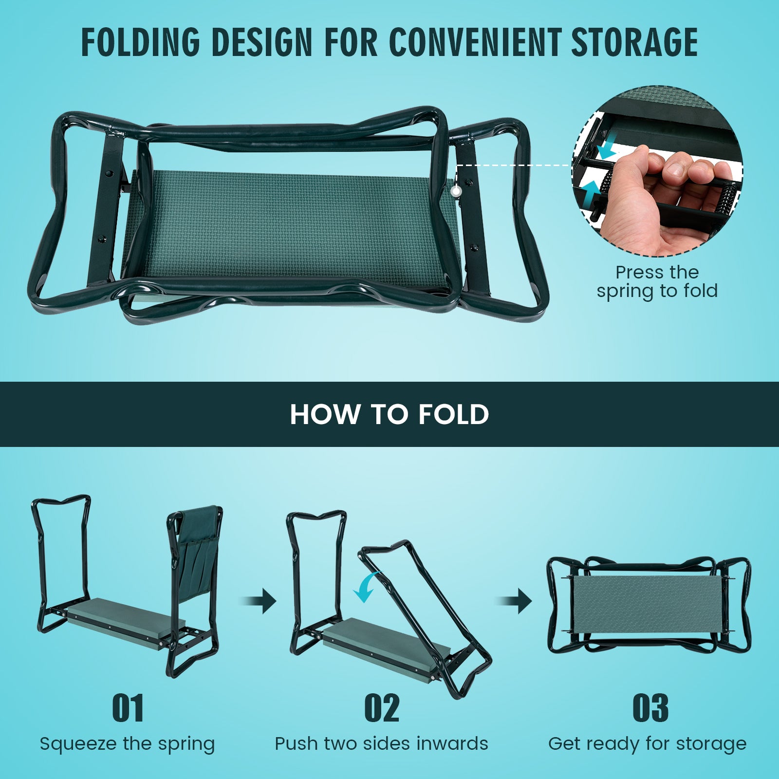 Folding Sturdy Garden Kneeler Pad and Cushion SeatÂ