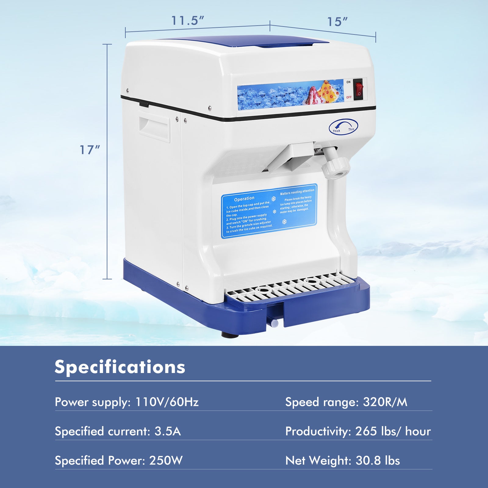 Efficient Electric Ice Shaver Machine with Low NoiseÂ