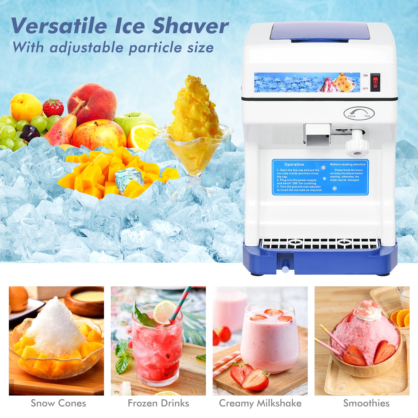 Efficient Electric Ice Shaver Machine with Low NoiseÂ