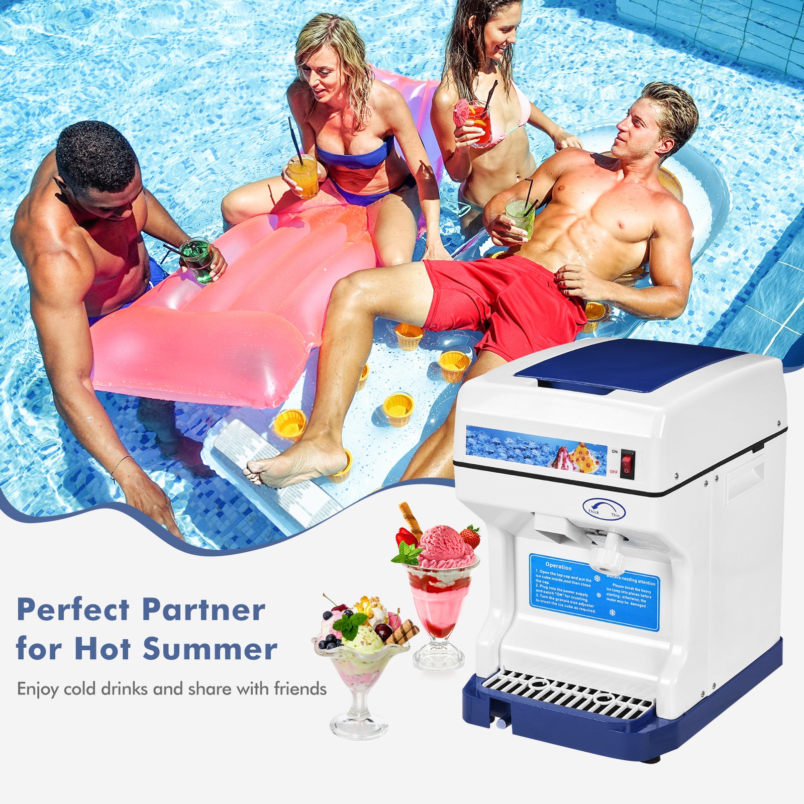 Efficient Electric Ice Shaver Machine with Low NoiseÂ