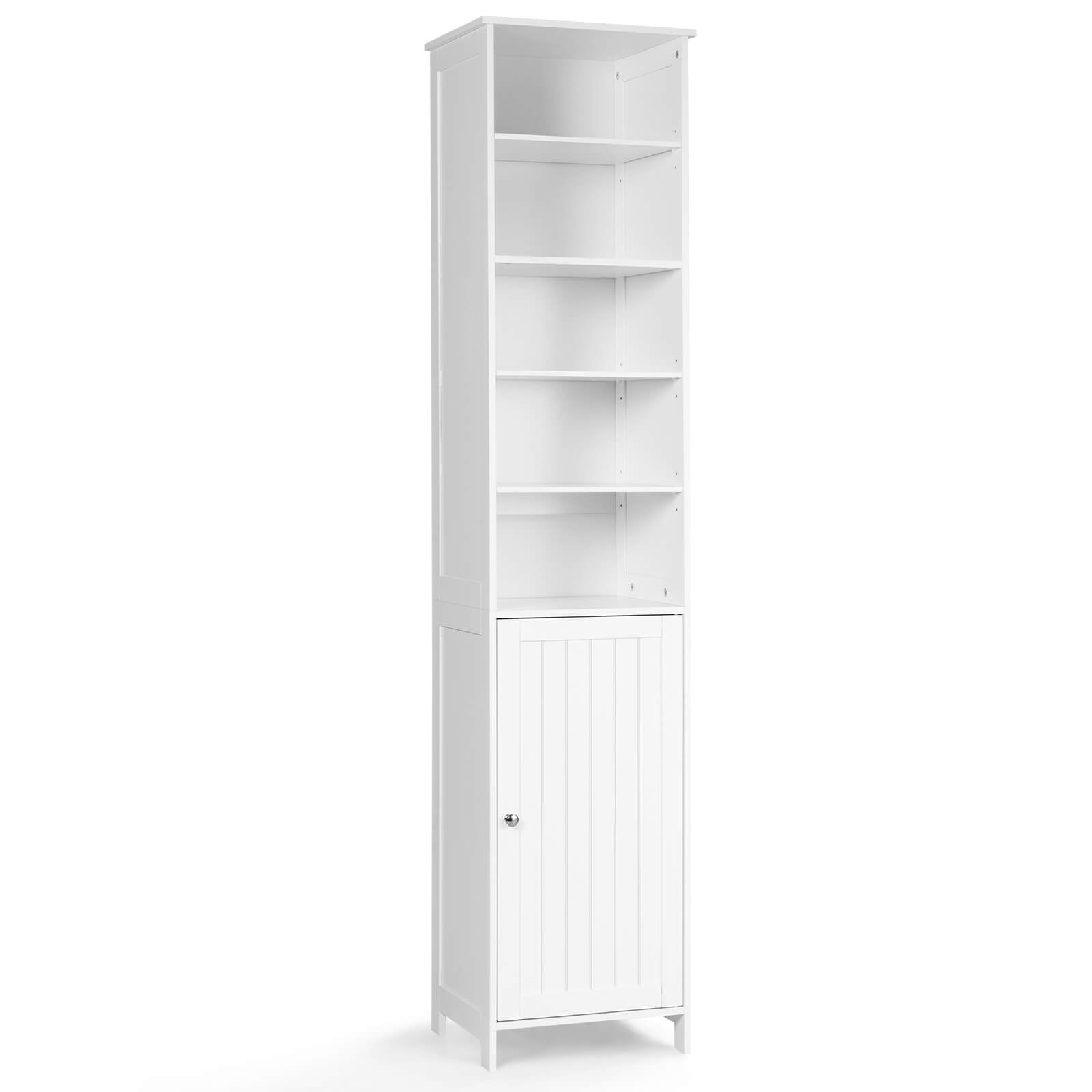 72 Inches Free Standing Tall Floor Bathroom Storage Cabinet-WhiteÂ
