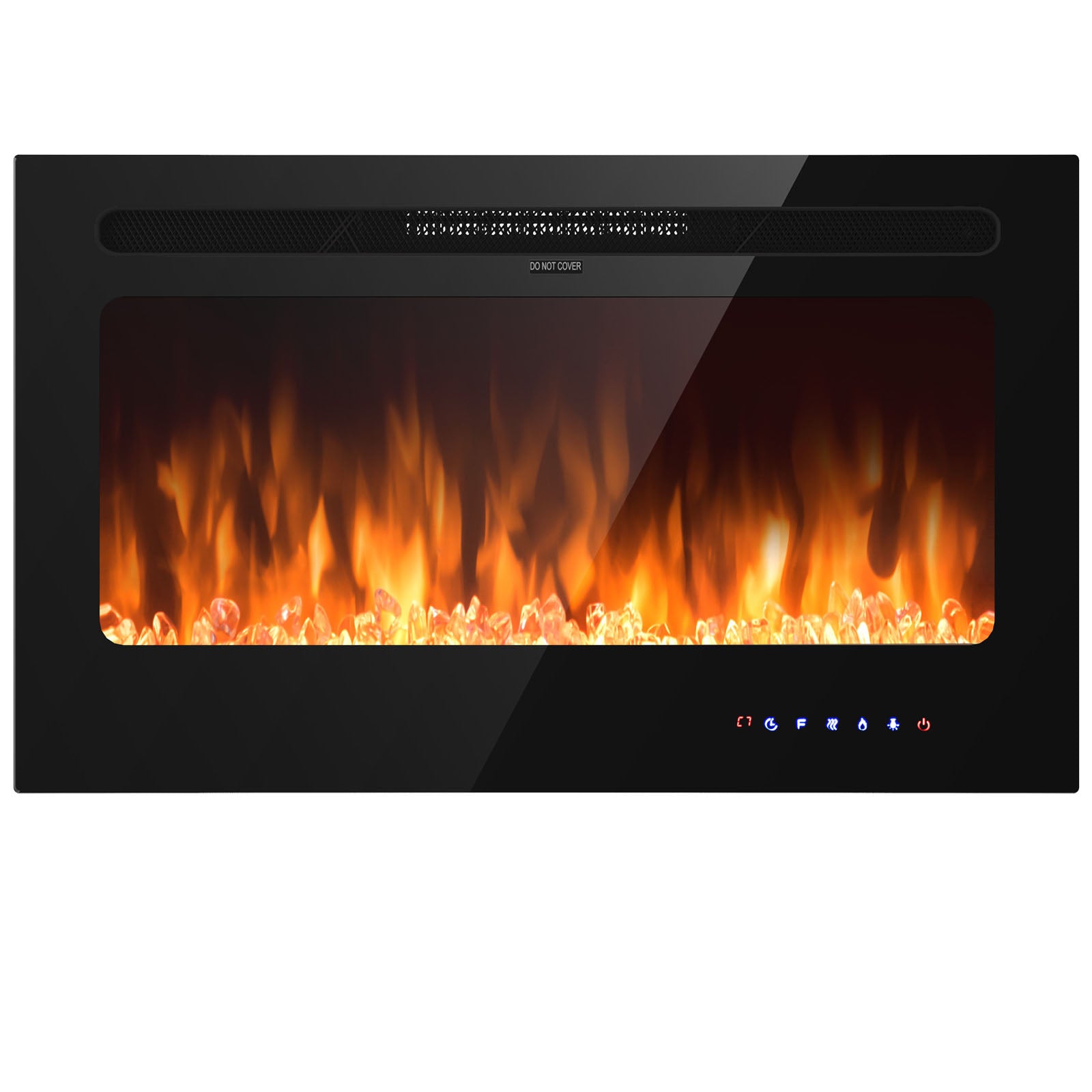 36 Inch Electric Fireplace Insert Wall Mounted with TimerÂ