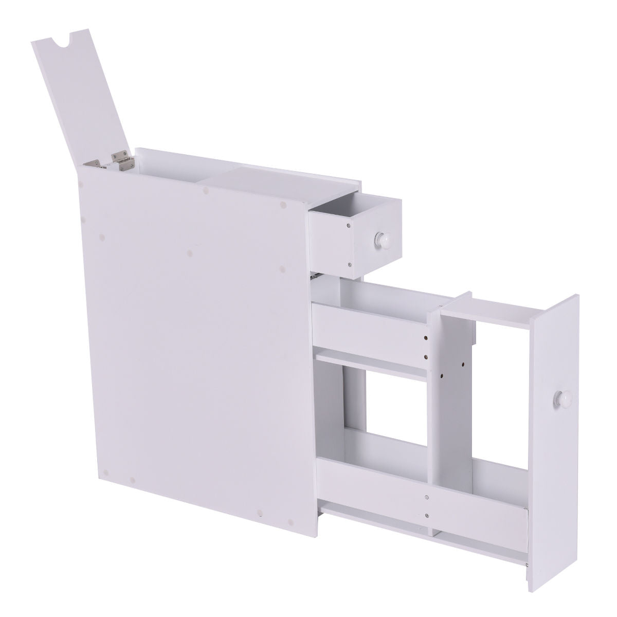 White Bathroom Cabinet Space Saver Storage Organizer-WhiteÂ