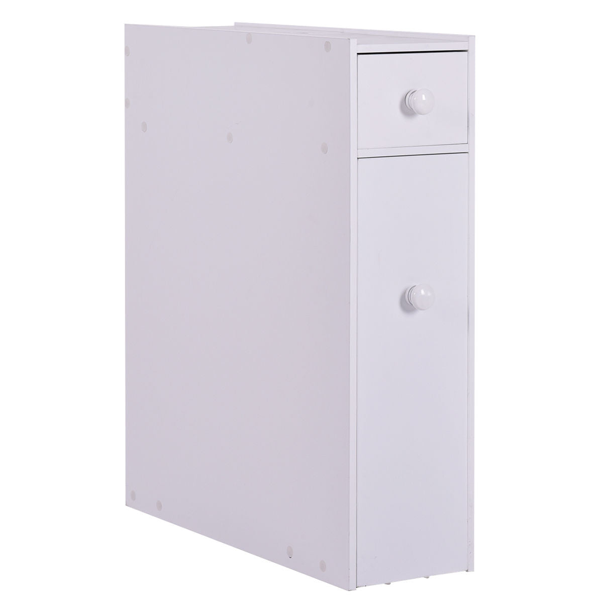White Bathroom Cabinet Space Saver Storage Organizer-WhiteÂ