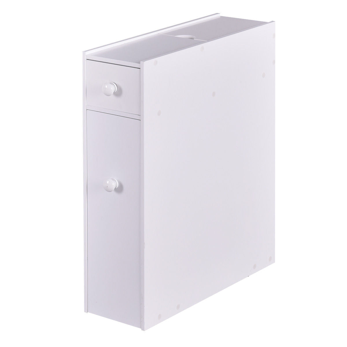 White Bathroom Cabinet Space Saver Storage Organizer-WhiteÂ